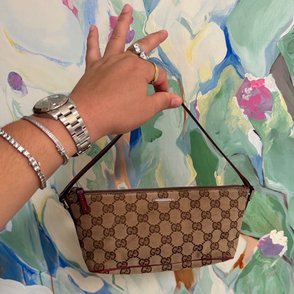 Gucci Monogram Vintage Boat Bag Pochette 2004 Y2K Style